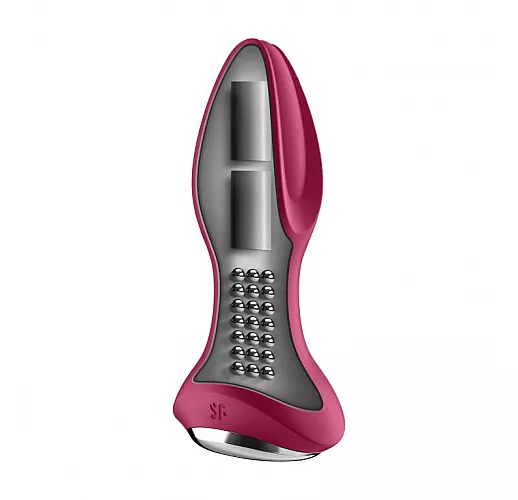 Анальный вибратор Satisfyer "Rotator Plug 2+" с вращением бусин, IPX7, USB, Bluetooth/App  - 12,8 см