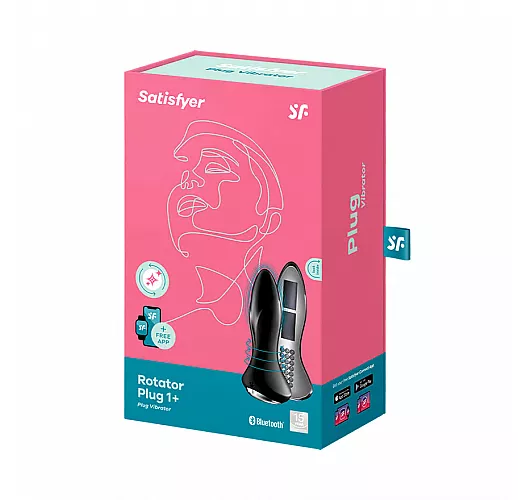 Анальный вибратор Satisfyer "Rotator Plug 1+" с вращением бусин, IPX7, USB, Bluetooth/App  - 12,8 см Анальный вибратор Satisfyer "Rotator Plug 1+" с вращением бусин, IPX7, USB, Bluetooth/App  - 12,8 см