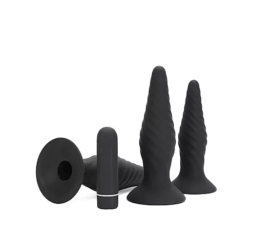 Комплект силиконовых анальных пробок "Ego Stick" с 9 режимами вибрации, IPX6, USB - 11/12,4/14,2 см.