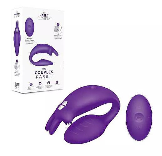 Фиолетовый вибратор для пар The Couples Rabbit