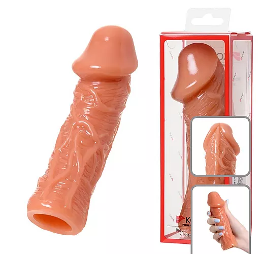 Насадка фаллического вида Extreme Sleeve 005 с венками для дополнительной стимуляции - 14,7 см.