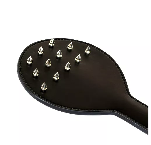 Дерзкая чёрная шлепалка Party Hard "Barb" с металлическими шипами - 30 см.