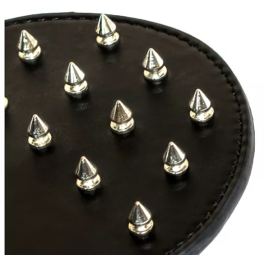 Дерзкая чёрная шлепалка Party Hard "Barb" с металлическими шипами - 30 см.