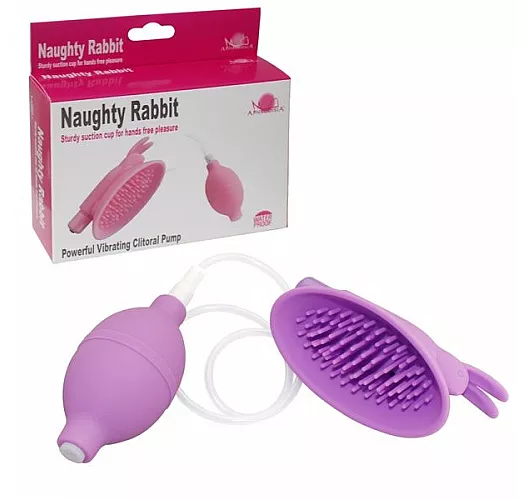 Фиолетовая вакуумная помпа для клитора Naughty Rabbit