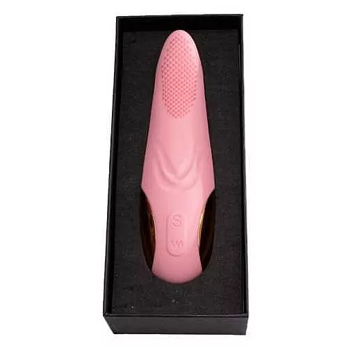 Розовый вибростимулятор Frida с ротацией кончика - 18 см.