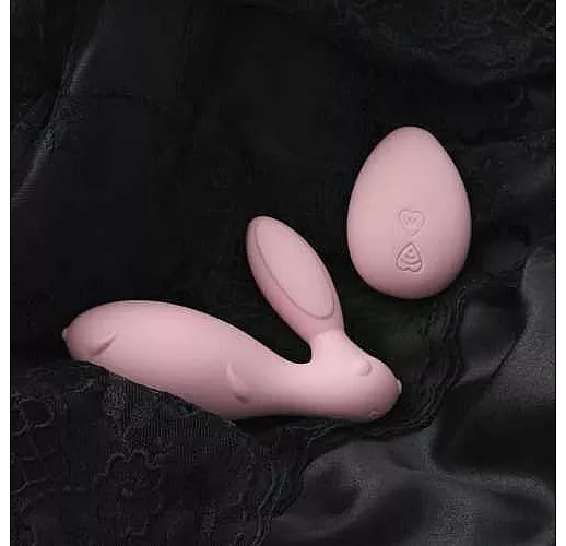 Розовый виброзайчик Eris с вибрирующим пультом ДУ
