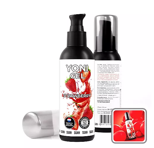 Лубрикант для орального секса S Gan Yoni Gel "Strawberry" со вкусом сочной клубники - 100 мл.