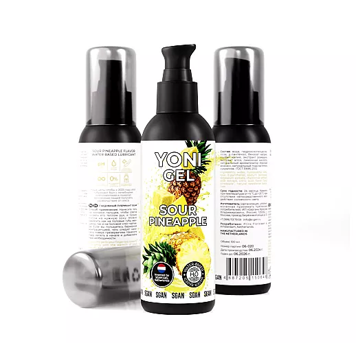 Лубрикант для орального секса S Gan Yoni Gel "Sour Pineapple" со вкусом кислого ананаса - 100 мл.