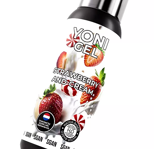 Лубрикант для орального секса S Gan Yoni Gel "Strawberry & Cream" вкус клубники со сливками - 100 мл