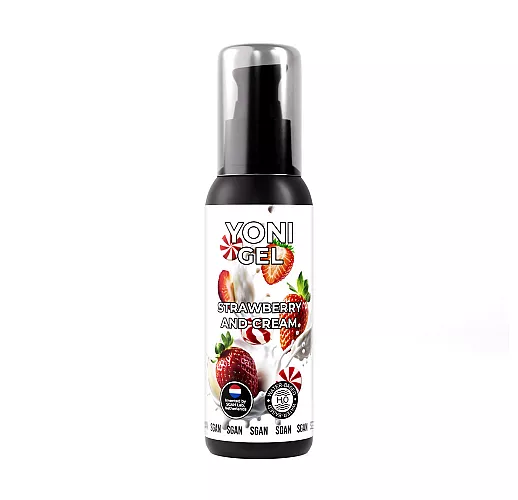 Лубрикант для орального секса S Gan Yoni Gel "Strawberry & Cream" вкус клубники со сливками - 100 мл