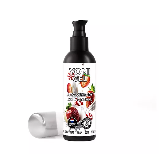 Лубрикант для орального секса S Gan Yoni Gel "Strawberry & Cream" вкус клубники со сливками - 100 мл