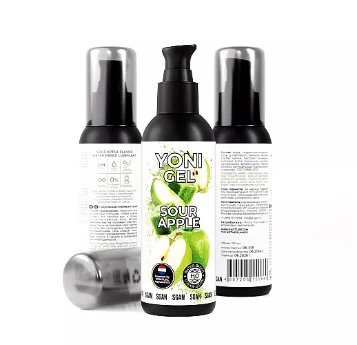 Лубрикант для орального секса S Gan Yoni Gel "Sour Apple" со вкусом кислого яблока - 100 мл.