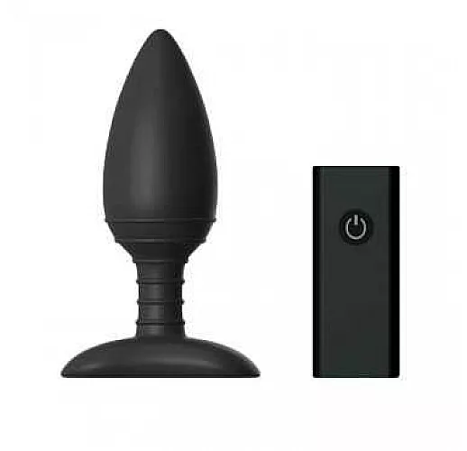 Чёрная вибровтулка NEXUS ACE MEDIUM с дистанционным управлением - 12 см.
