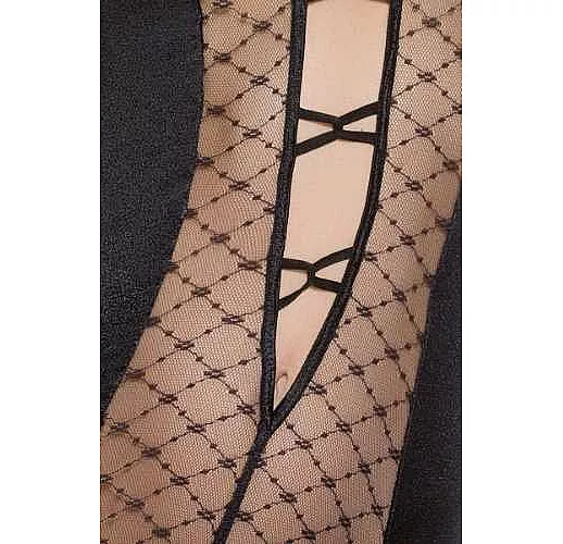 Боди Dallas с полупрозрачной центральной частью S-M черный