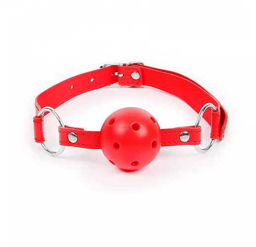 Красный кляп-шарик Notabu "Ball Gag Classic" с отверстиями для дыхания на регулируемом ремешке Красный кляп-шарик Notabu "Ball Gag Classic" с отверстиями для дыхания на регулируемом ремешке