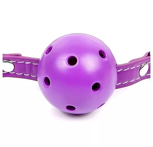 Фиолетовый кляп-шарик Notabu "Ball Gag Classic" с отверстиями для дыхания на регулируемом ремешке Фиолетовый кляп-шарик Notabu "Ball Gag Classic" с отверстиями для дыхания на регулируемом ремешке