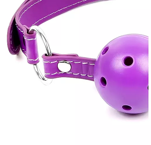 Фиолетовый кляп-шарик Notabu "Ball Gag Classic" с отверстиями для дыхания на регулируемом ремешке Фиолетовый кляп-шарик Notabu "Ball Gag Classic" с отверстиями для дыхания на регулируемом ремешке