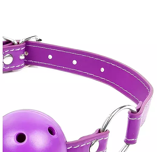 Фиолетовый кляп-шарик Notabu "Ball Gag Classic" с отверстиями для дыхания на регулируемом ремешке Фиолетовый кляп-шарик Notabu "Ball Gag Classic" с отверстиями для дыхания на регулируемом ремешке