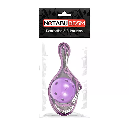 Фиолетовый кляп-шарик Notabu "Ball Gag Classic" с отверстиями для дыхания на регулируемом ремешке Фиолетовый кляп-шарик Notabu "Ball Gag Classic" с отверстиями для дыхания на регулируемом ремешке