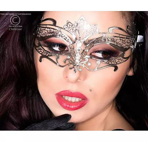Фигурная серебристая маска Mysterious Mask