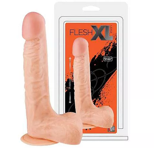 Большой реалистичный фаллоимитатор на присоске FleshXL- 23 см.