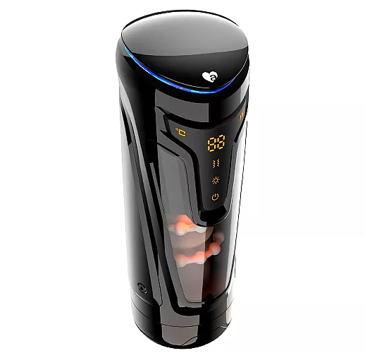 Автоматический кибер-мастурбатор Amovibe "Warrior" c фрикциями, бусинами, вибрацией, нагревом, USB