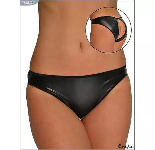 Контактные трусики-слипы из материала с wet-эффектом S черный