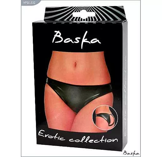 Контактные трусики-слипы из материала с wet-эффектом S черный