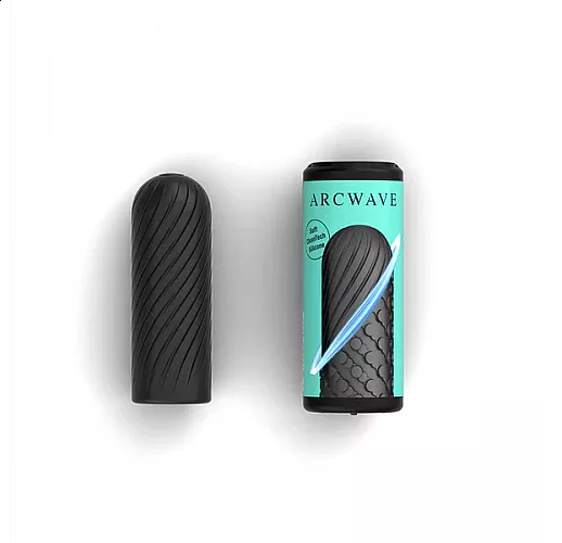 Чёрный двусторонний мастурбатор Arcwave "Ghost Pocket Stroker Black" из силикона "CleanTech"