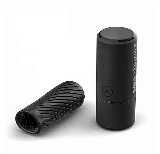 Чёрный двусторонний мастурбатор Arcwave "Ghost Pocket Stroker Black" из силикона "CleanTech"