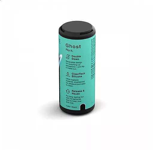 Чёрный двусторонний мастурбатор Arcwave "Ghost Pocket Stroker Black" из силикона "CleanTech"