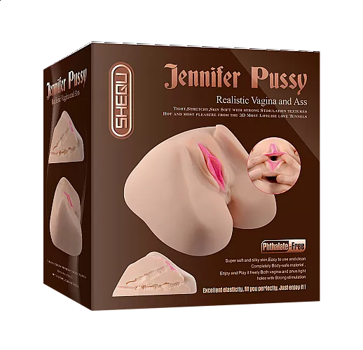 Вагина телесного цвета Jennifer Pussy с анальным и вагинальным отверстием