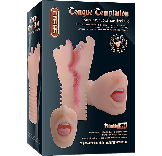 Телесный реалистичный вибромастурбатор-ротик Congue Temptation